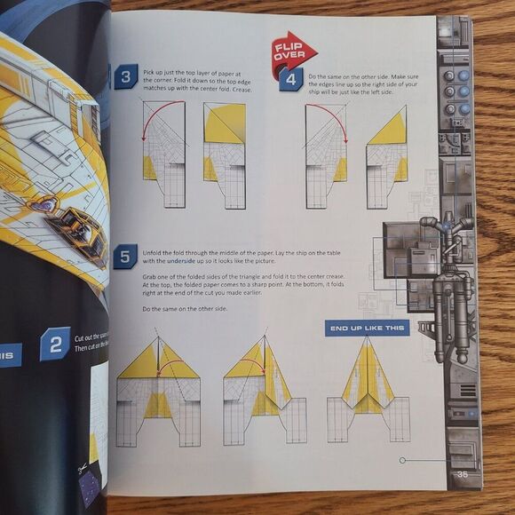 Star Wars Folded Flyers Makes 30 Paper Starfighters Paper Airplanes By Klutz - Picture 8 of 11